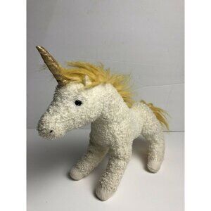 Douglas Unicorn Plush Stuffed Animal Toy‎ White Golden 2013 11” tall